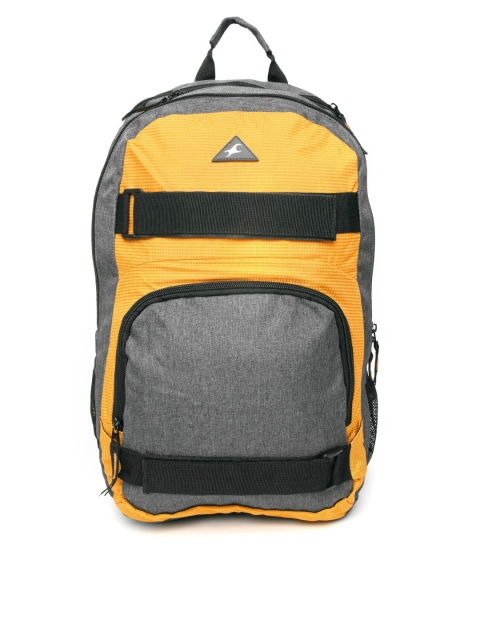 

Fastrack Men Yellow & Grey Solid Backpack