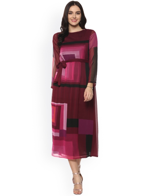 

StyleStone Women Pink Printed Maxi Dress