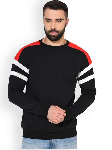 

GRITSTONES Men Black & Red Solid Sweatshirt