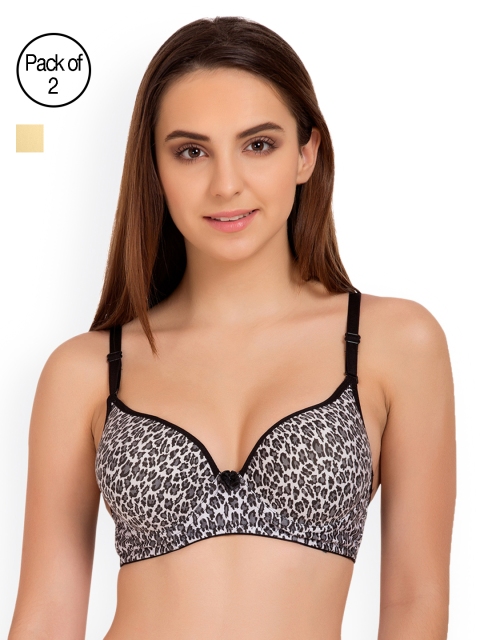 

Tweens Pack of 2 Solid Under-Wired Heavily Padded T-shirt Bras TW1226, Beige