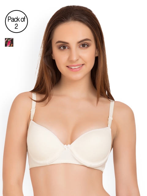

Tweens Pack of 2 Printed Underwired T-shirt Bras TW1715-1704, White