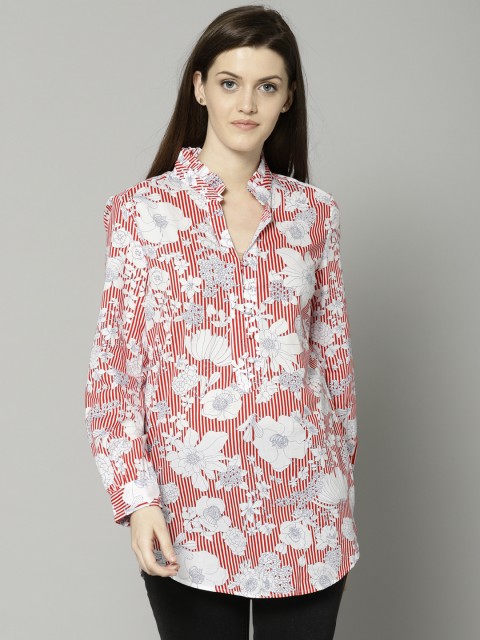 

Marks & Spencer Red & White Floral Print Tunic