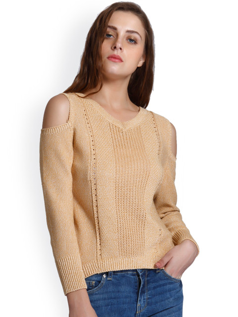 

Only Women Beige Self Design Sweater