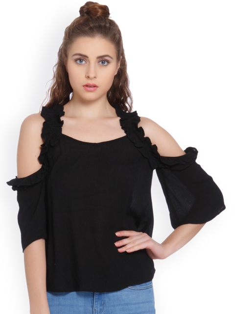 

ONLY Women Black Solid Top
