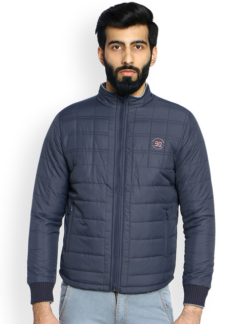 

Duke Men Navy Solid Padded Jacket, Navy blue