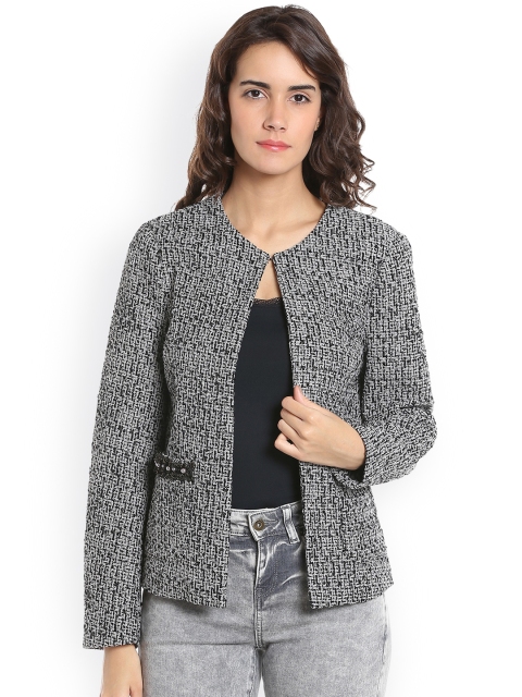 

Vero Moda Women Grey Self Design Open Front Jacket