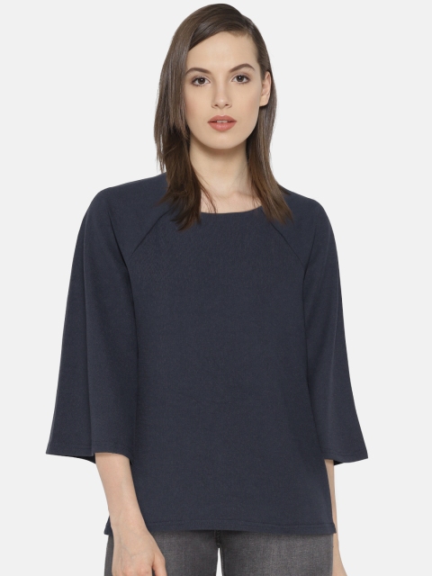 

Vero Moda Women Navy Solid Top, Navy blue