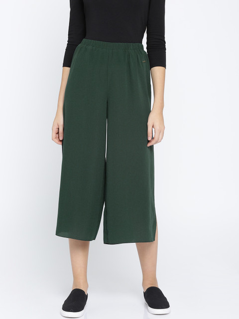 

Vero Moda Women Green Loose Fit Solid Culottes