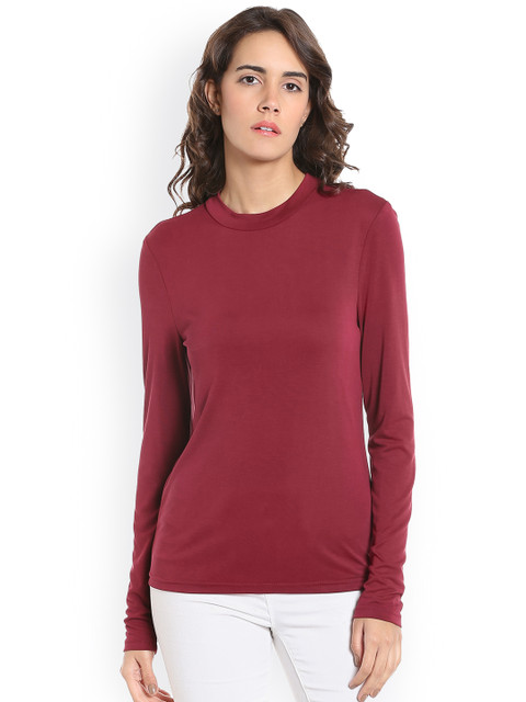 

Vero Moda Women Maroon Solid T-shirt
