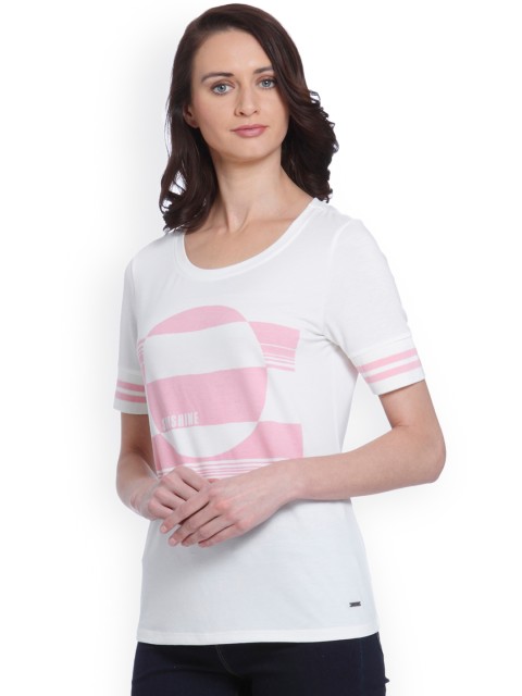 

Vero Moda Women White Printed T-shirt