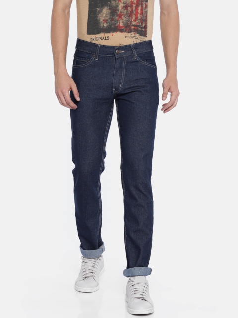 

American Crew Men Blue Straight Fit Mid-Rise Clean Look Jeans