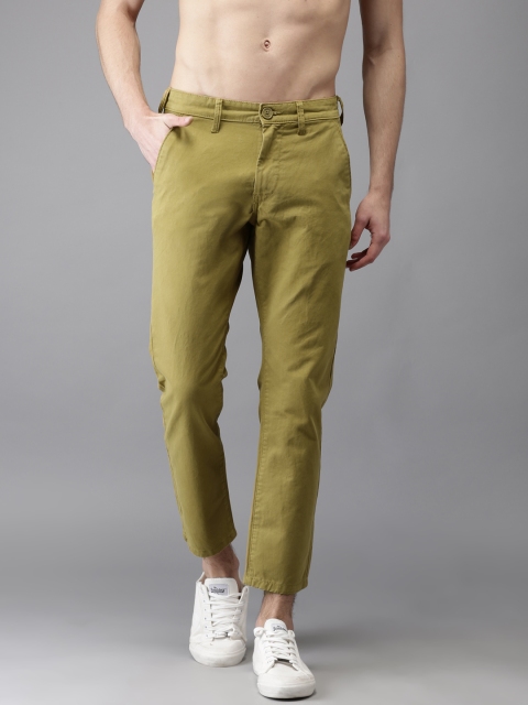 

Moda Rapido Men Khaki Slim Fit Solid Cropped Chinos