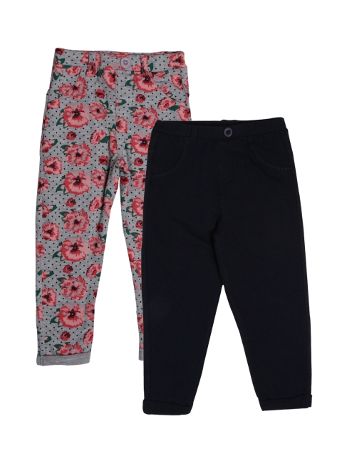 

Lil Orchids Girls Pack of 2 Printed Ankle-Length Jeggings, Grey