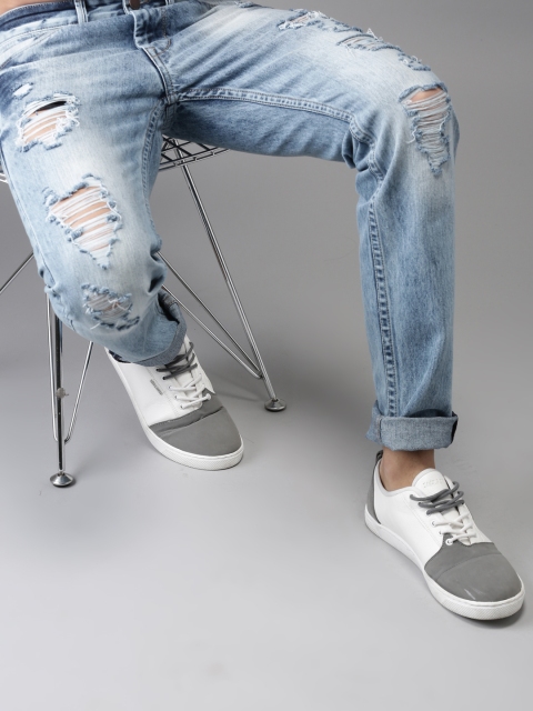 

HERE&NOW Men Blue Slim Fit Mid-Rise Mildly Distressed Jeans