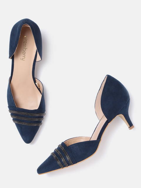 

DressBerry Women Navy Blue Solid Pumps