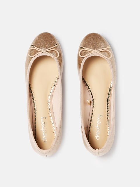 

DressBerry Women Rose Gold-Toned Shimmery Ballerinas