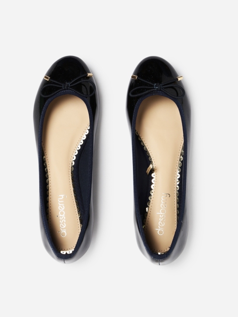 

DressBerry Women Navy Blue Solid Synthetic Ballerinas