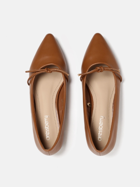 

DressBerry Women Brown Solid Synthetic Flat Shoes