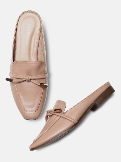 

Mast & Harbour Women Nude-Coloured Solid Mules