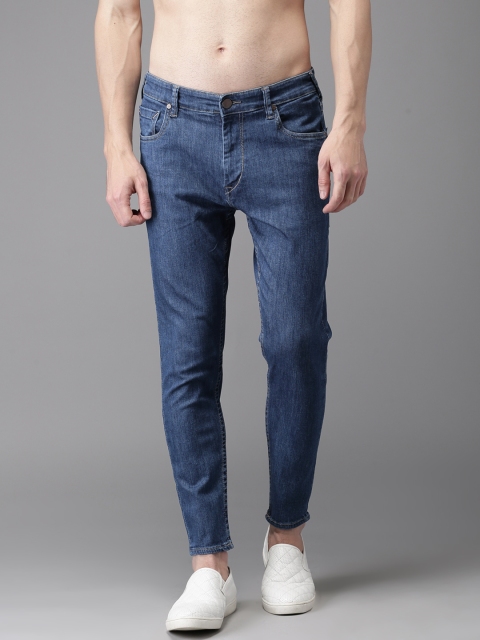 

HERE&NOW Men Blue Slim Fit Cropped Mid-Rise Clean Look Stretchable Jeans