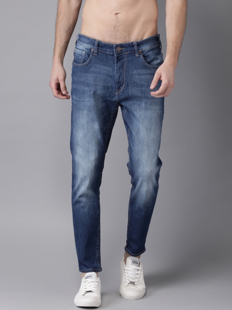 

HERE&NOW Men Blue Slim Fit Mid-Rise Clean Look Stretchable Cropped Jeans