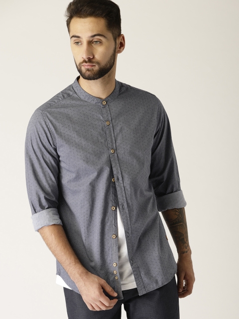 

United Colors of Benetton Men Blue Slim Fit Printed Casual Shirt