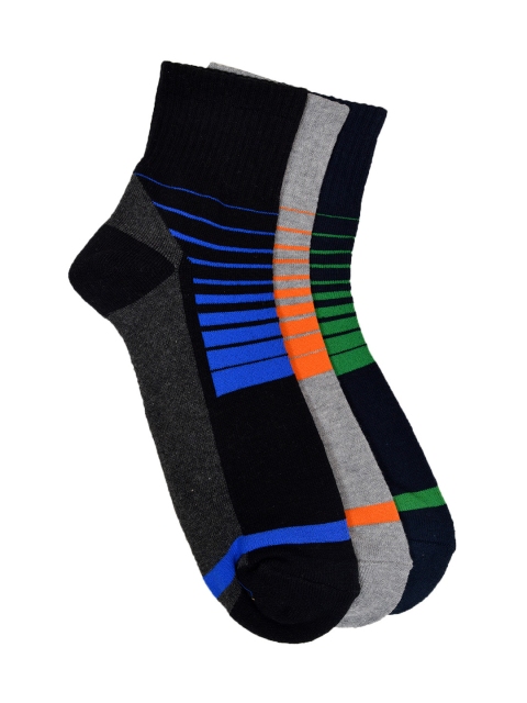 

MARC Men Set Of 3 Ankle-Length Socks, Black