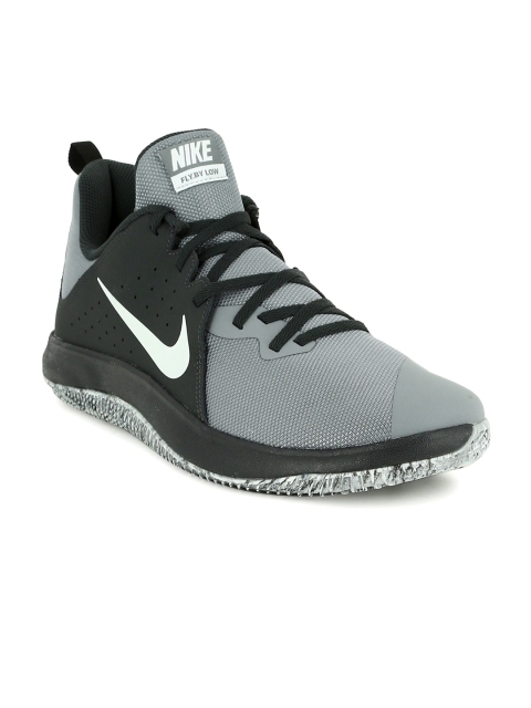 

Nike Men Grey Fly By Low Basketball Shoes