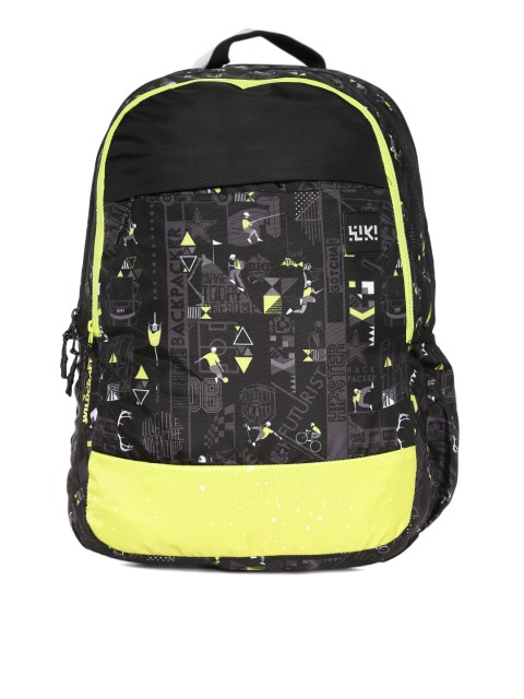 

Wildcraft Unisex Black & Yellow Graphic Backpack
