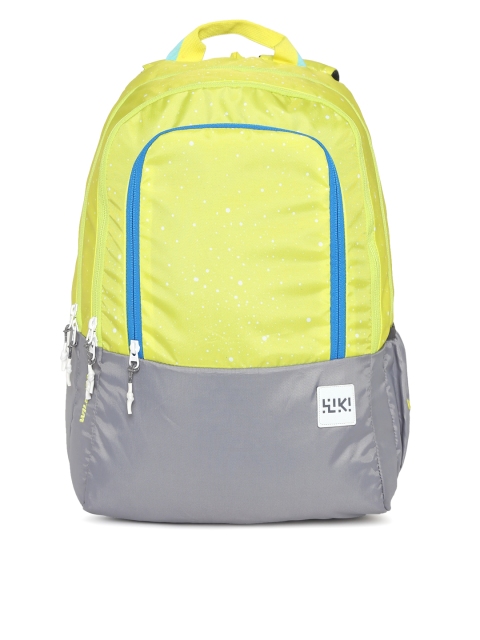 

Wildcraft Wiki 2 Spray Unisex Fluorescent Green & Grey Colourblocked Backpack