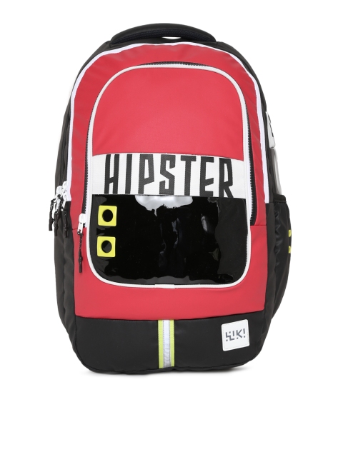 

Wildcraft Hipster Unisex Red & Black Colourblocked Backpack