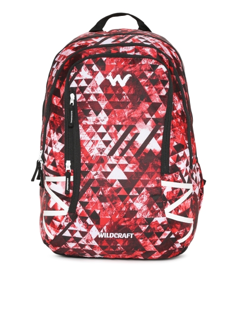 

Wildcraft 5 Geo Camo Unisex Red & White Graphic Backpack