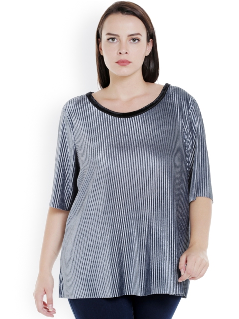 

JUNAROSE Plus Size Women Grey Plus Size Top