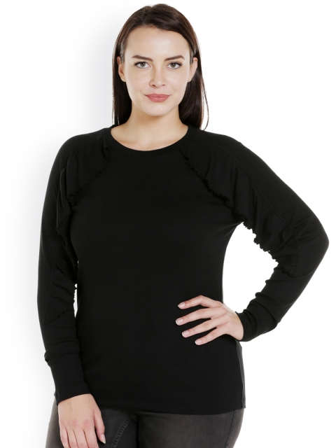 

JUNAROSE Plus Size Women Black Striped Top