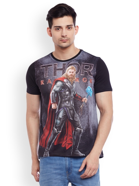 

Marvel by Wear Your Mind Men Grey Printed Round Neck T-shirt