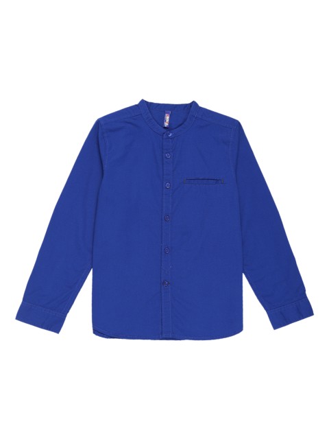 

Tickles Boys Blue Standard Slim Fit Solid Casual Shirt