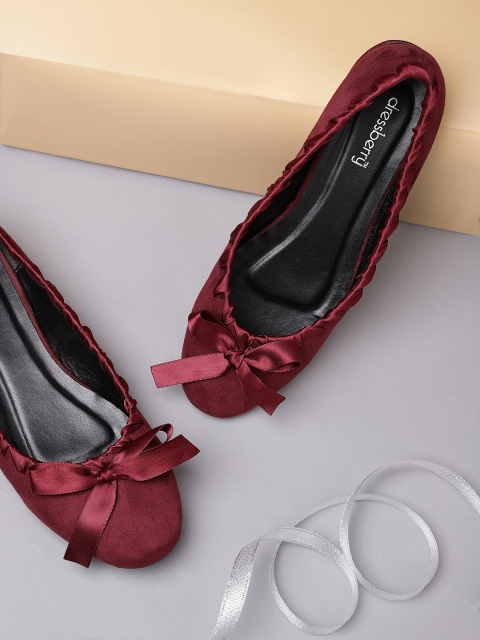 

DressBerry Women Maroon Solid Ballerinas