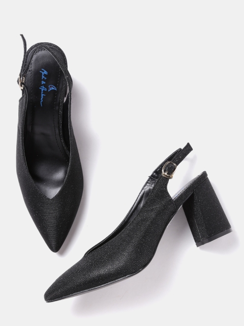 

Mast & Harbour Women Black Shimmer Heels