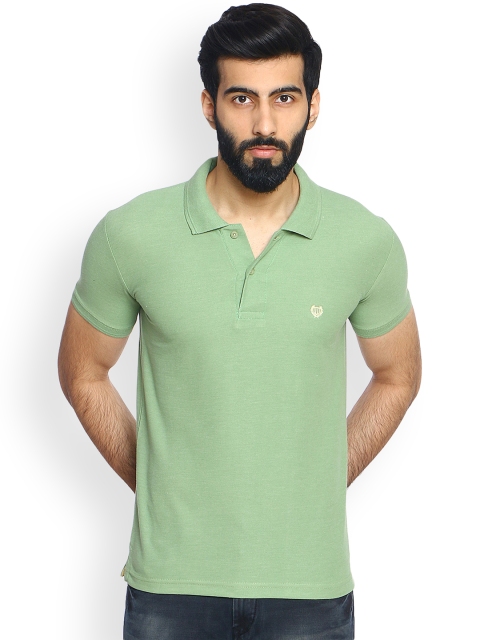

Duke Men Green Solid Polo Collar T-shirt