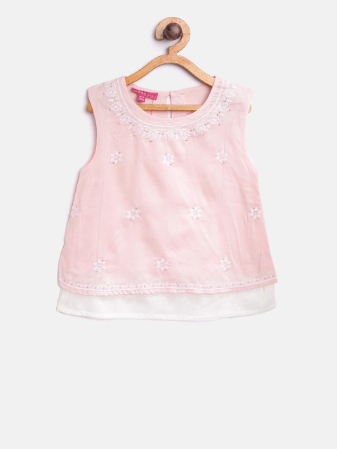 

Biba Girls Pink Embroidered Layered A-Line Top