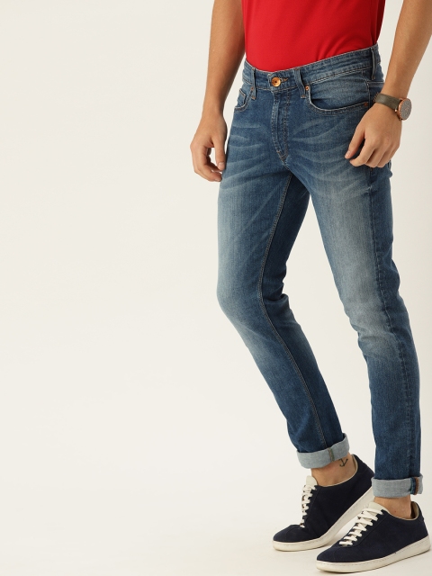 

United Colors of Benetton Men Blue Skinny Fit Mid-Rise Clean Look Stretchable Jeans