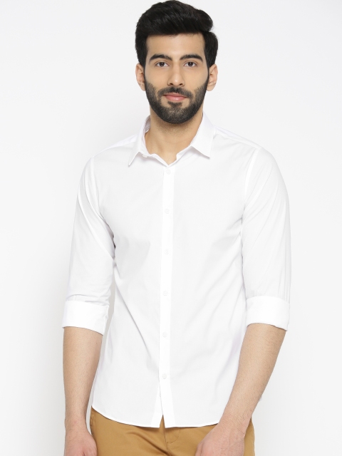 

United Colors of Benetton Men White Regular Fit Solid Casual Shirt