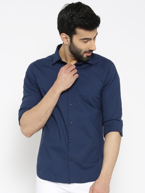 

United Colors of Benetton Men Navy Blue Regular Fit Solid Casual Shirt
