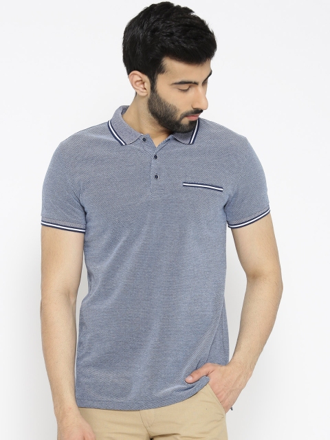 

United Colors of Benetton Men Navy Solid Polo Collar T-shirt, Navy blue