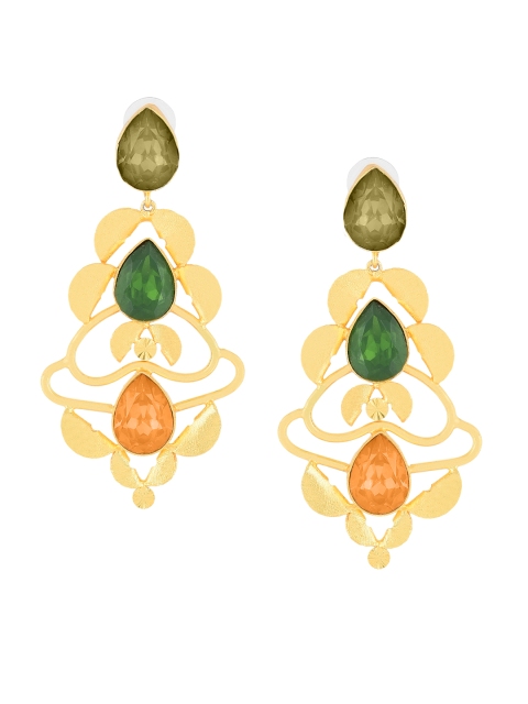 

DIVA WALK Gold-Toned Contemporary Drop Earrings