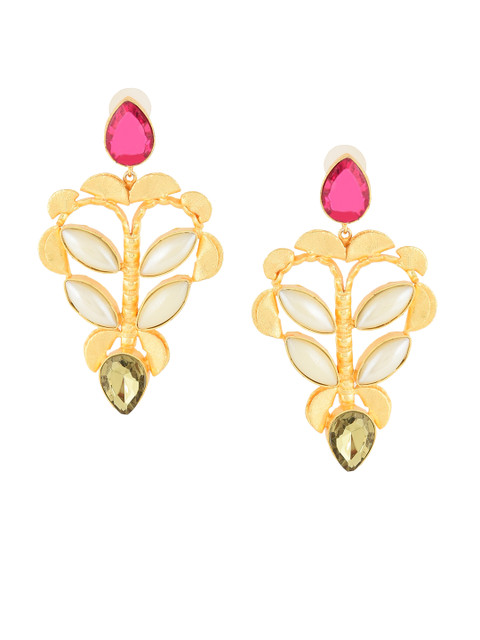 

DIVA WALK Gold-Toned Contemporary Drop Earrings