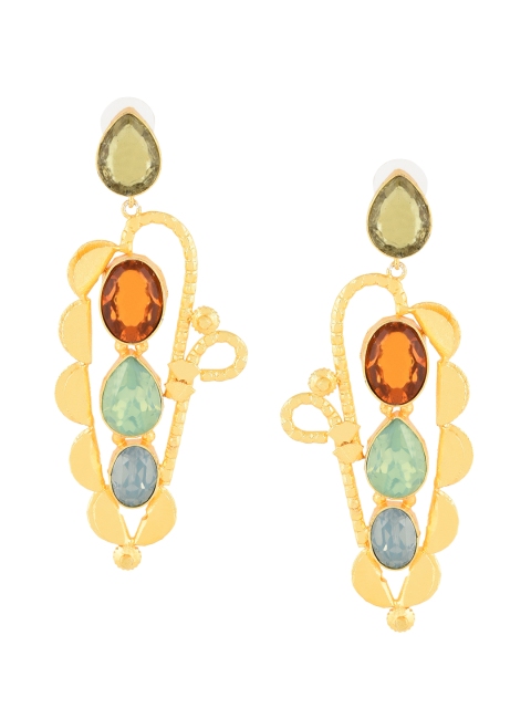 

DIVA WALK Gold-Toned Contemporary Drop Earrings