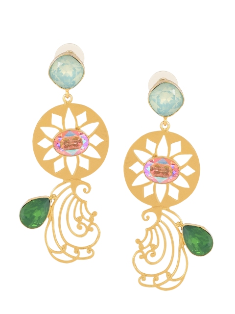 

DIVA WALK Gold-Toned Contemporary Drop Earrings