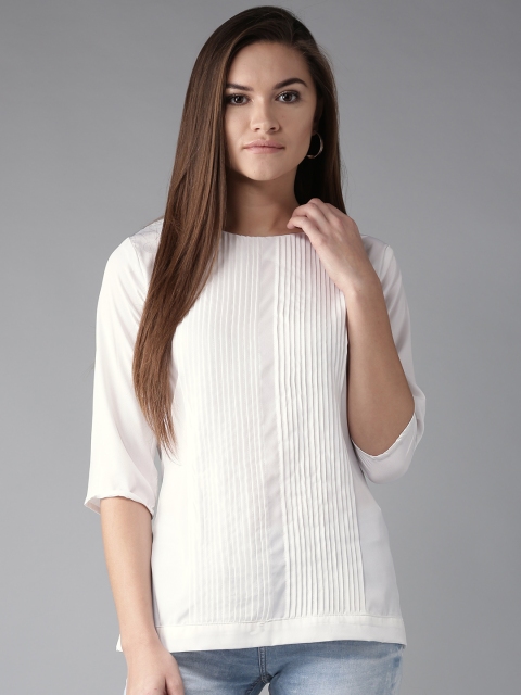 

HERE&NOW Women White Solid Top