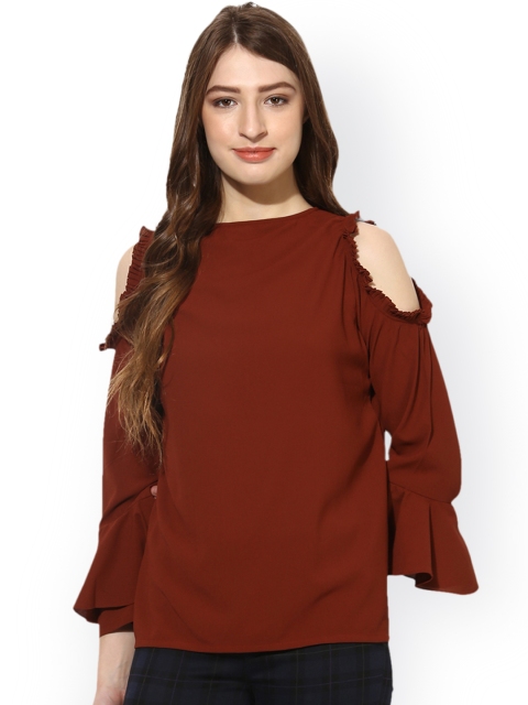 

Soie Women Rust Brown Solid Top